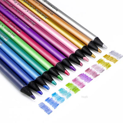 Set of colorful markers with color samples on a white background