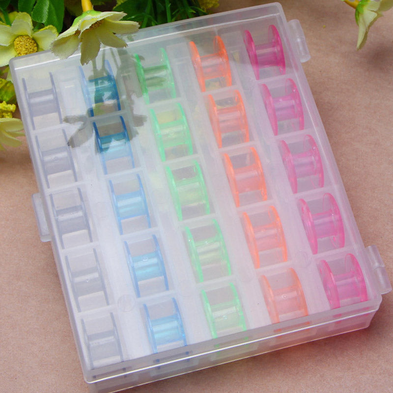 Clear plastic container with colorful compartments 