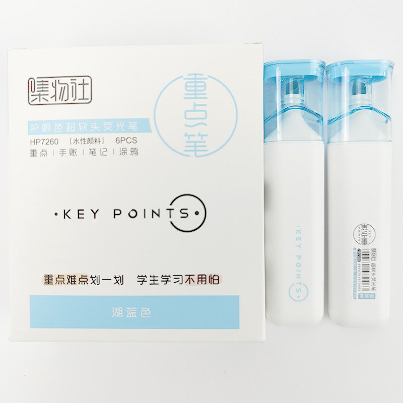 Light blue Soft tip highlighter set