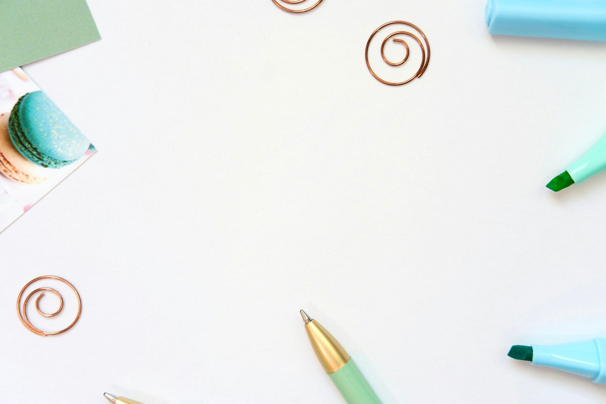 Minimalist desk flat lay with stationery